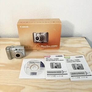 Canon PowerShot A580 8MP Digital Camera 4x Optical Zoom Silver